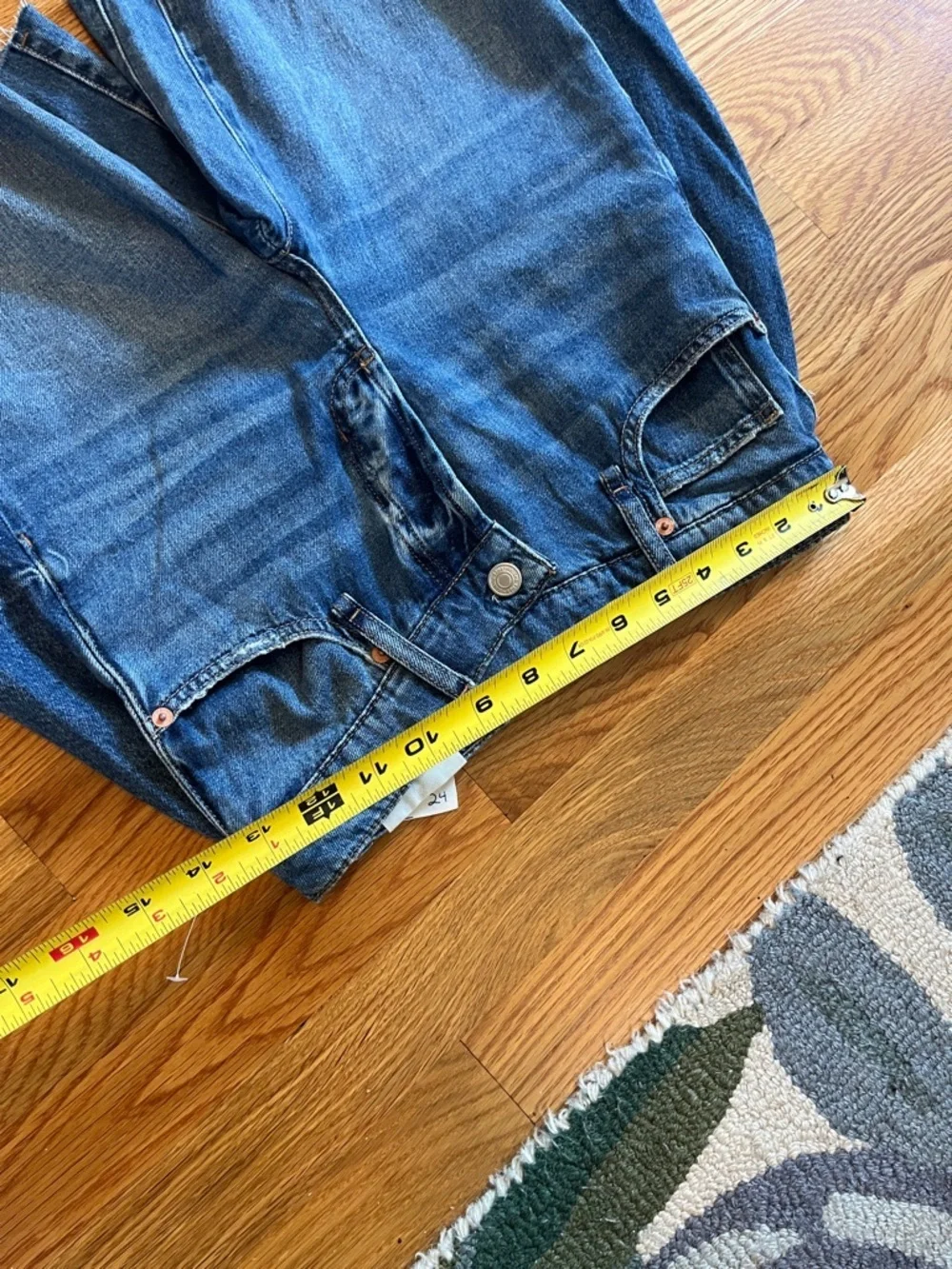 Free People Boomerang Long Denim Shorts Size 24 NWT